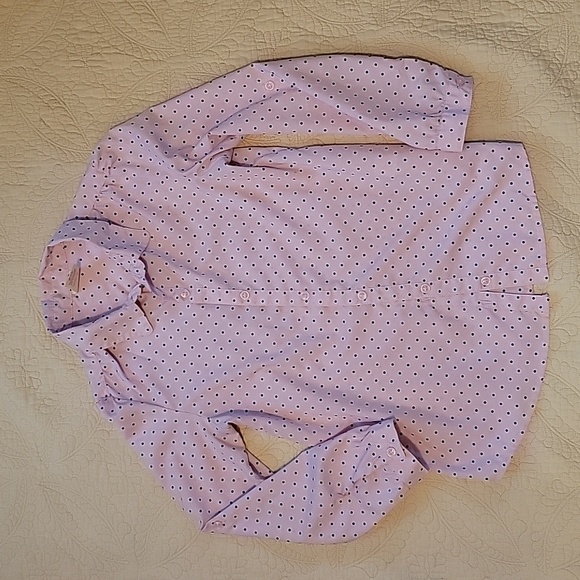 Girls button down blouse. Pink with polka-dots. Size M 7/8 - Picture 1 of 4